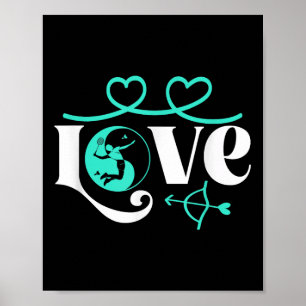 Badminton-player Game Shuttle Yin-yang-kärlek Badm Poster