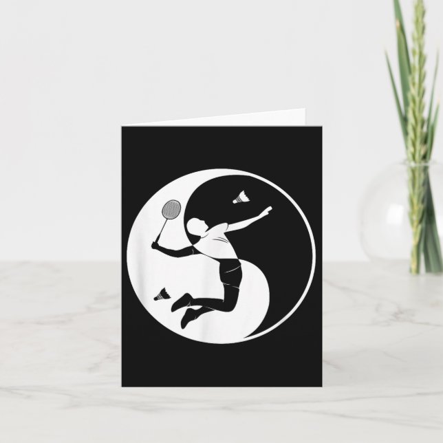 Badminton-player Game Shuttle Yin-yang-symbol Badm Kort (Framsida)
