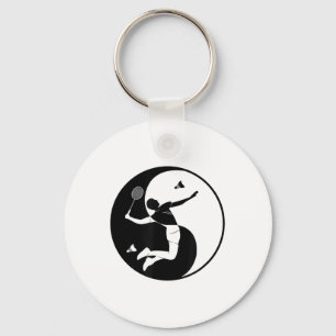 Badminton-player Game Shuttle Yin-yang-symbol Badm Nyckelring