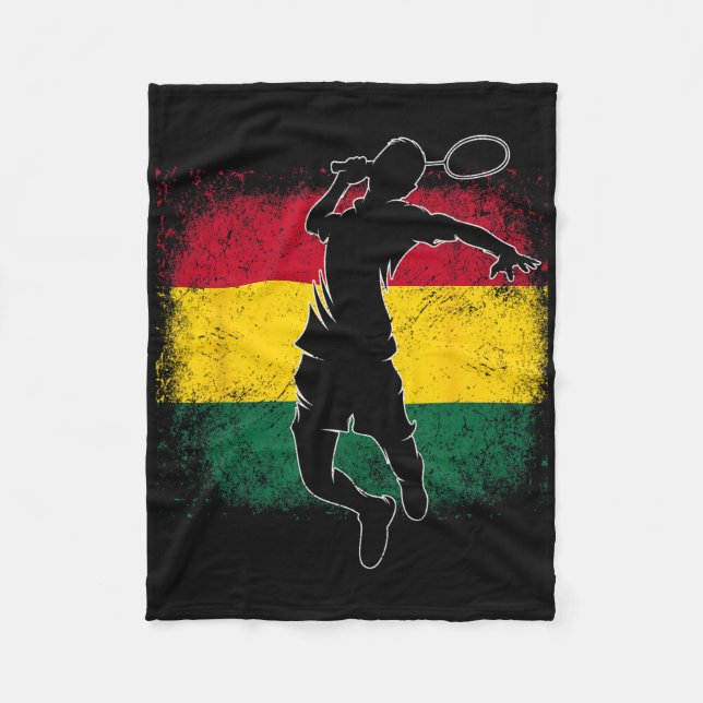 Badminton Player Ghanaian Flagga Ghana Fleecefilt (Framsidan)