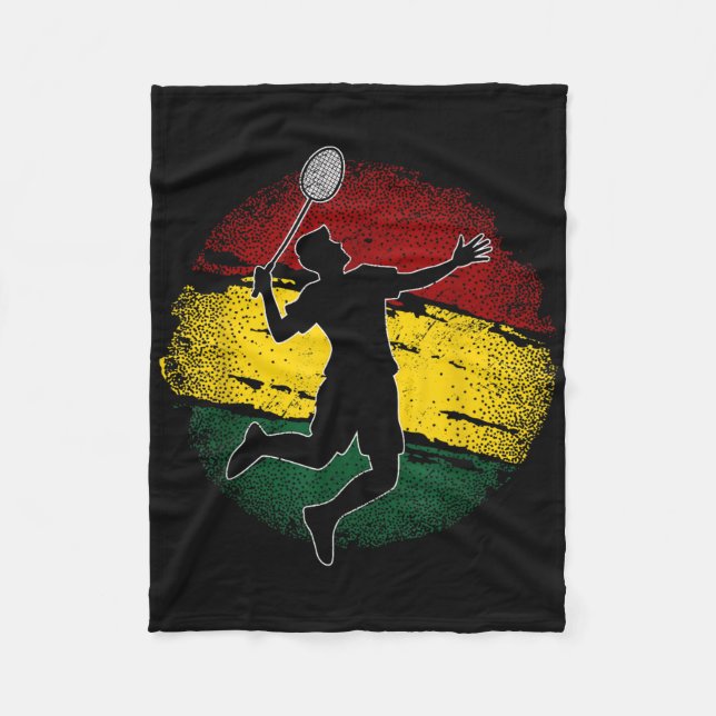 Badminton Player Ghanaian Flagga Ghana Fleecefilt (Framsidan)
