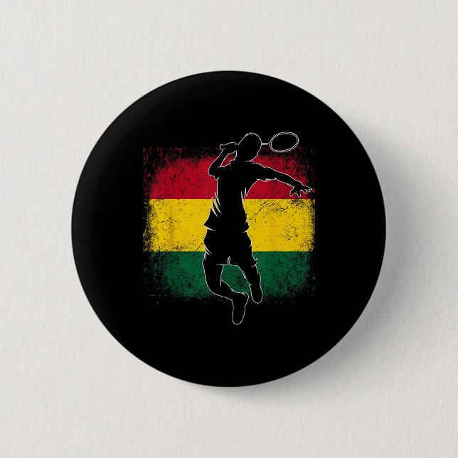 Badminton Player Ghanaian Flagga Ghana Knapp (Framsida)