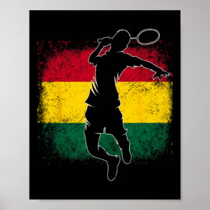 Badminton Player Ghanaian Flagga Ghana Poster