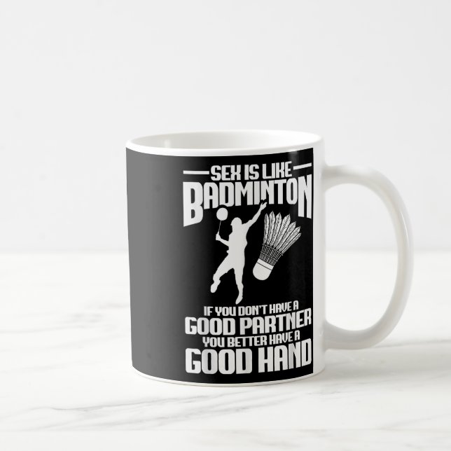 Badminton Player Good Hand Shuttle Player Badminto Kaffemugg (Höger)
