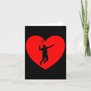Badminton Player Heart Funny Badminton För manar W Kort