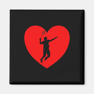 Badminton Player Heart Funny Badminton För manar W Magnet