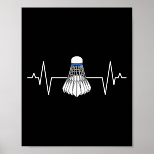 Badminton Player Heartline Racquet Sport Älskare S Poster
