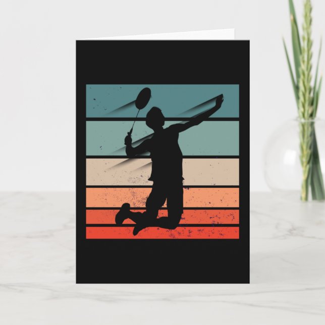 Badminton Player Jump Smash Kort (Framsida)