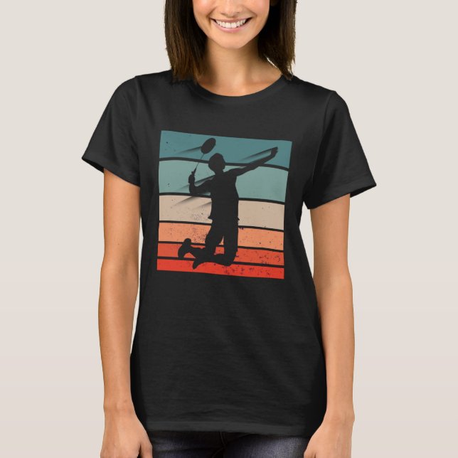 Badminton Player Jump Smash T Shirt (Framsida)