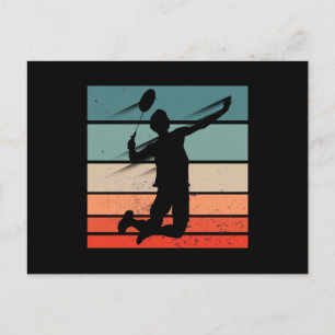 Badminton Player Jump Smash Vykort