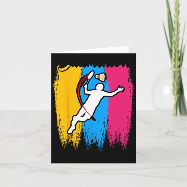 Badminton Player-knappar Tid-strecksatser Älskare Kort (Framsida)