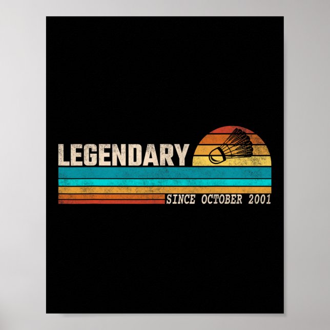 Badminton Player Legend sedan oktober 2001 Birthda Poster (Framsidan)