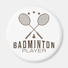 Badminton Player med minimalistisk parentes Magnet