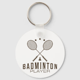Badminton Player med minimalistisk parentes Nyckelring