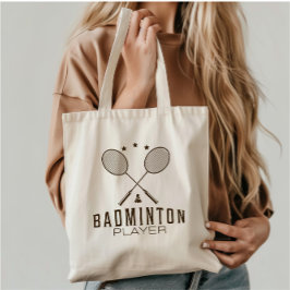 Badminton Player med minimalistisk parentes Tygkasse