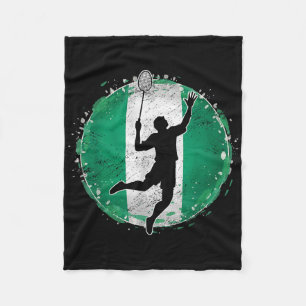 Badminton Player Nigeria Nigerias nigerianska Flag Fleecefilt