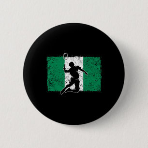 Badminton Player Nigeria Nigerias nigerianska Flag Knapp