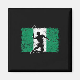 Badminton Player Nigeria Nigerias nigerianska Flag Magnet