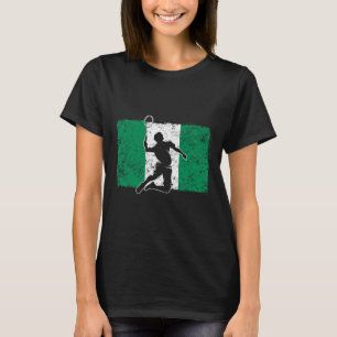 Badminton Player Nigeria Nigerias nigerianska Flag T Shirt