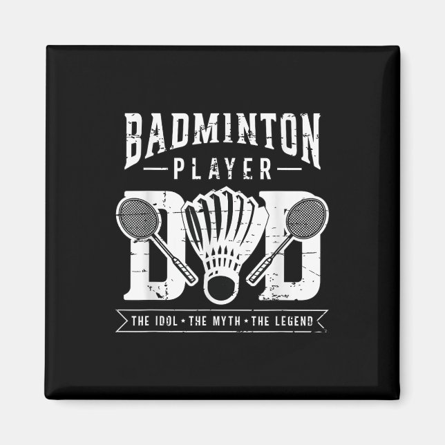 Badminton Player Pappa Shuttle Player Badminton Magnet (Framsidan)