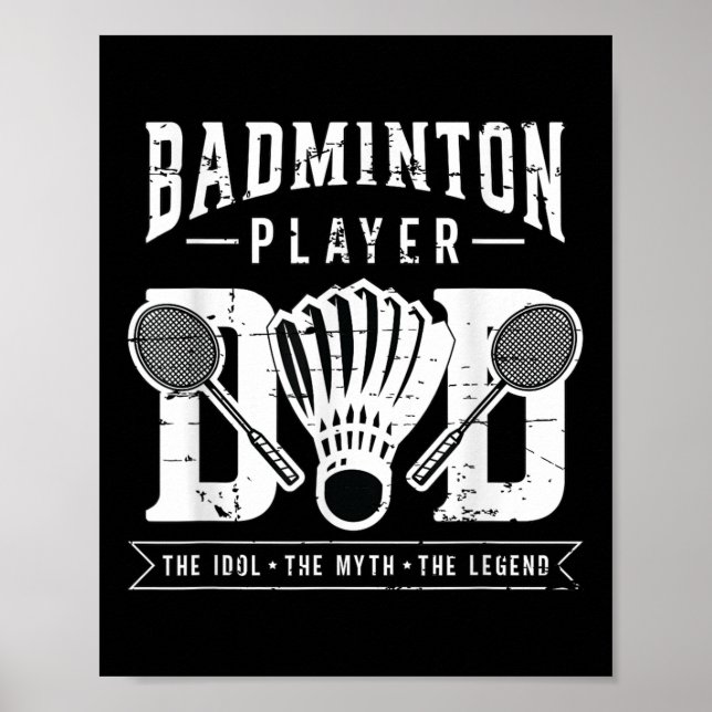 Badminton Player Pappa Shuttle Player Badminton Poster (Framsidan)