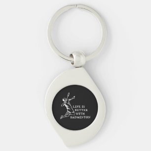 Badminton Player-presentationer Swirl Silverfärgad Nyckelring