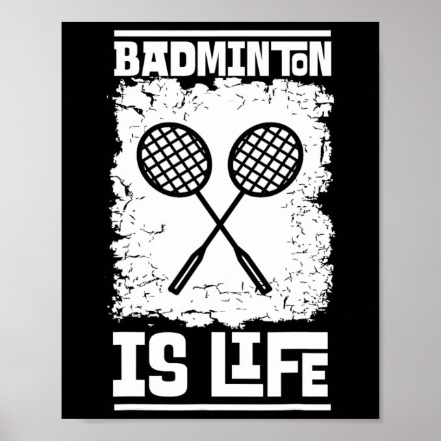 Badminton Player - Racket Shuttle Badminton Poster (Framsidan)