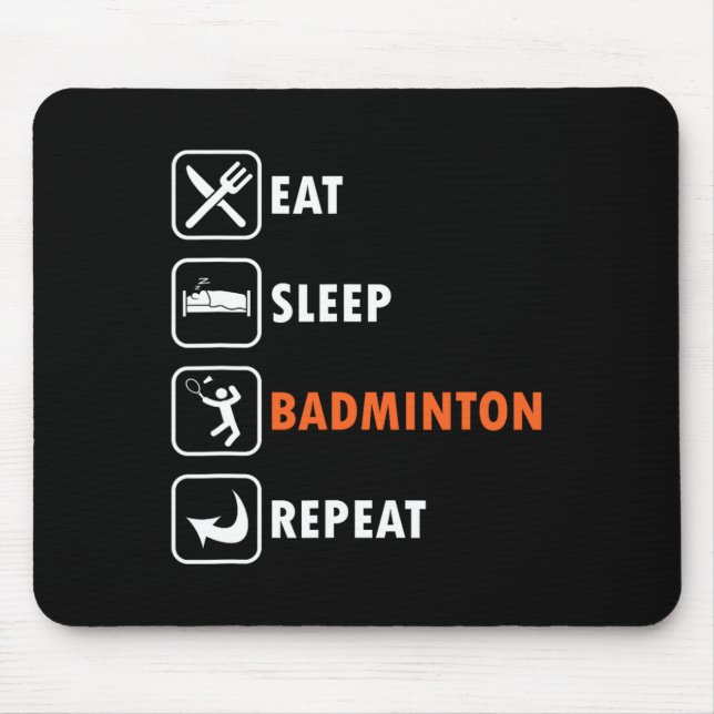 Badminton Player Racket Shuttle Idrottsman Eat-vil Musmatta (Framsidan)