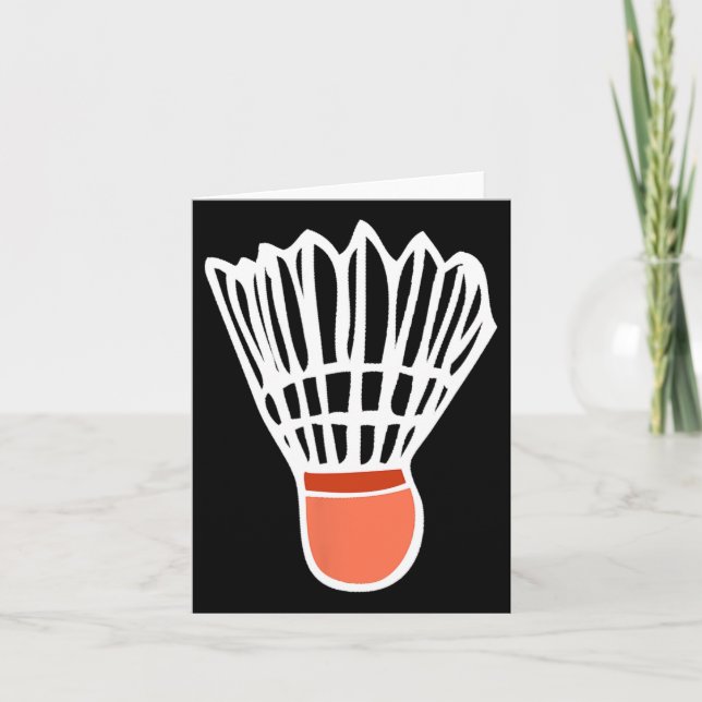 Badminton Player Racket Shuttle Illustration Sport Kort (Framsida)
