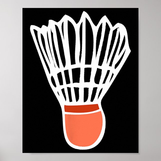 Badminton Player Racket Shuttle Illustration Sport Poster (Framsidan)