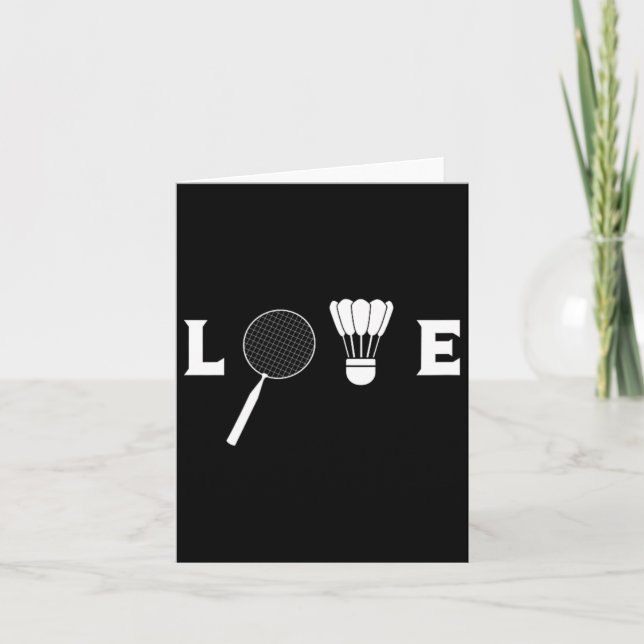 Badminton Player Racket Sports Shuttle Funny Badmi Kort (Framsida)