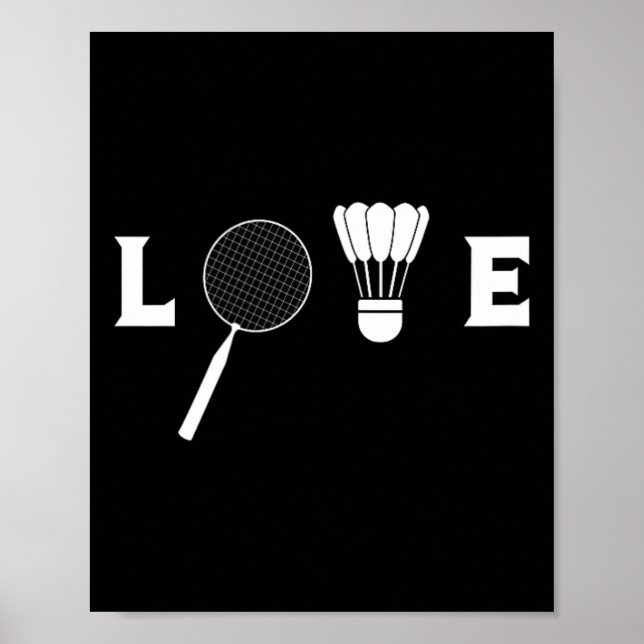 Badminton Player Racket Sports Shuttle Funny Badmi Poster (Framsidan)