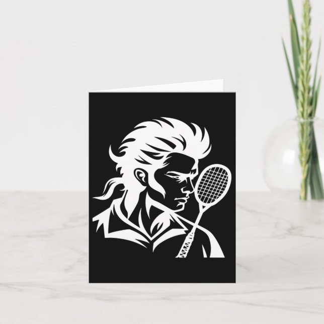 Badminton Player Racket Sports Shuttle Kort (Framsida)