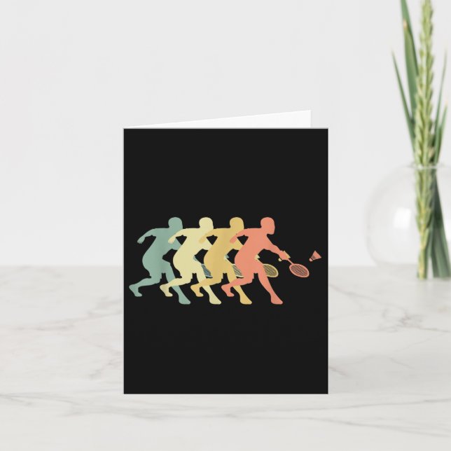 Badminton Player - Retro Badminton Gift Idea Kort (Framsida)
