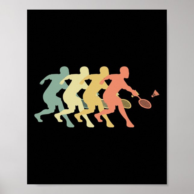 Badminton Player - Retro Badminton Gift Idea Poster (Framsidan)