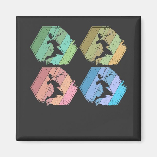 Badminton Player Retro Magnet (Framsidan)