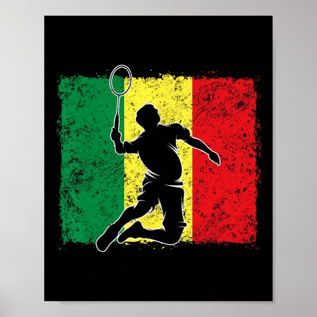 Badminton Player Senegalese Flagga Senegal 1 Poster (Framsidan)
