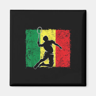 Badminton Player Senegalese Flagga Senegal Magnet