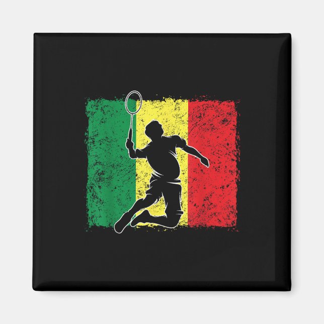 Badminton Player Senegalese Flagga Senegal Magnet (Framsidan)