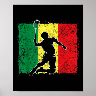 Badminton Player Senegalese Flagga Senegal Poster