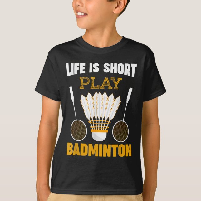 Badminton Player Shuttle Badminton Älskare T Shirt (Framsida)