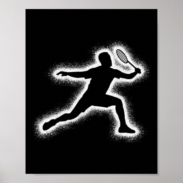 Badminton Player Shuttle Boys Kids Badminton Manar Poster (Framsidan)