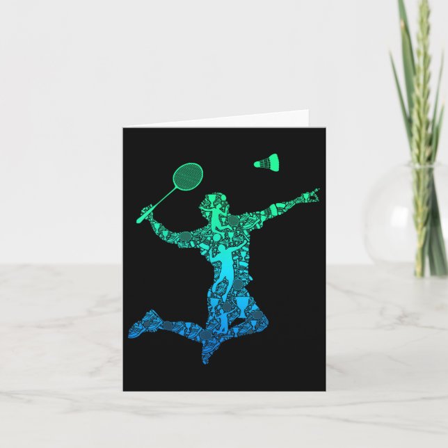 Badminton Player Shuttle Boys Kids Manar Youth Kort (Framsida)