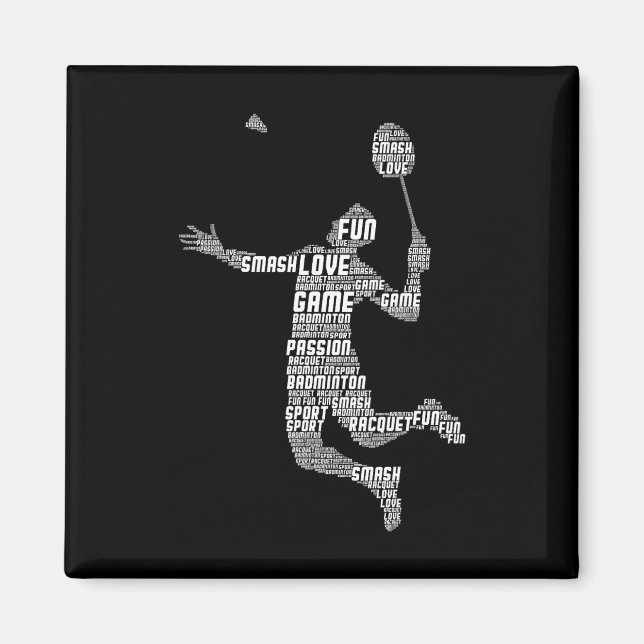 Badminton Player Shuttle Boys Youth Manar 1 Magnet (Framsidan)