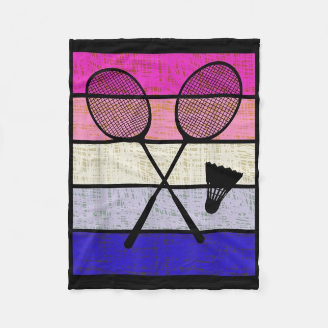 Badminton Player Shuttle Girls Kids Women Youth  Fleecefilt (Framsidan)