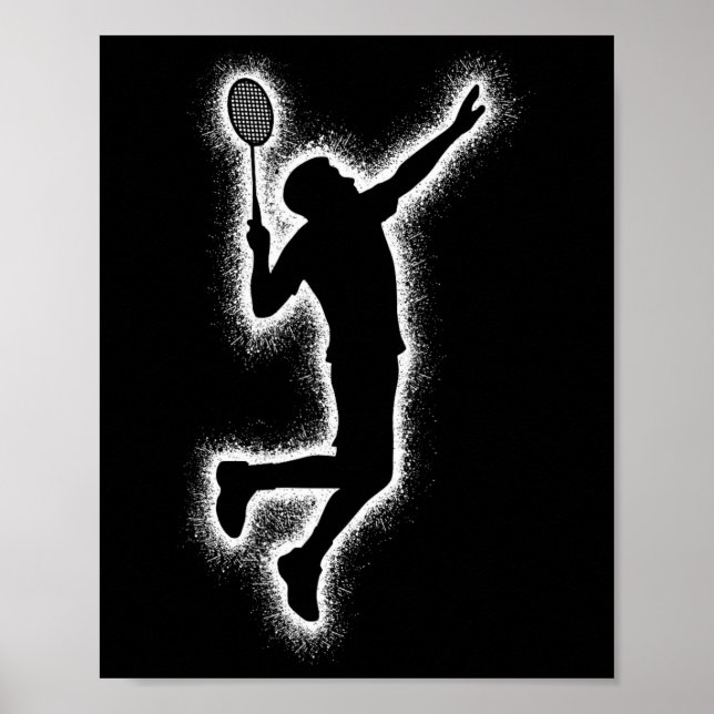Badminton Player Shuttle Kids Boys Badminton Manar Poster (Framsidan)