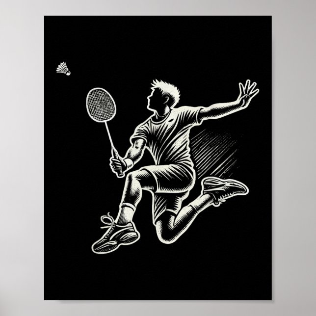 Badminton Player Shuttle Poster (Framsidan)