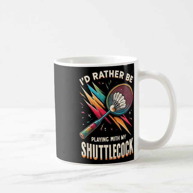 Badminton Player Shuttle Racket Badmintoner Kaffemugg (Höger)