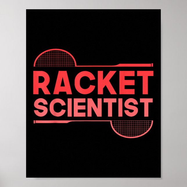 Badminton Player Shuttle Racket Scientist Badminto Poster (Framsidan)