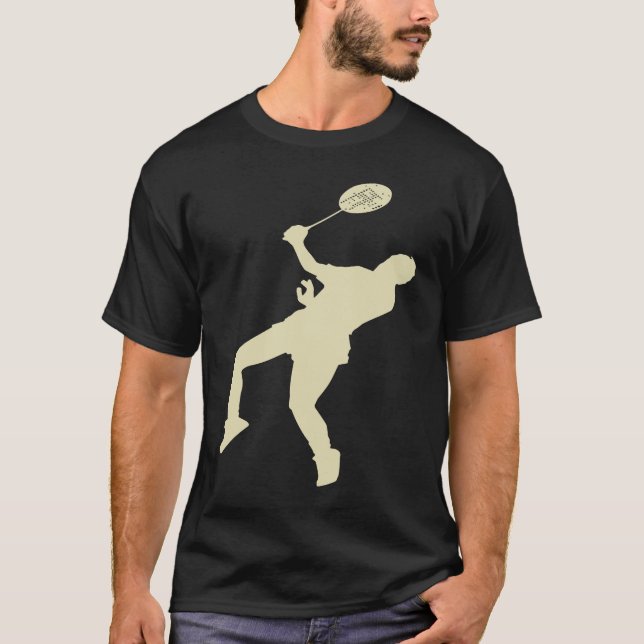 Badminton Player Shuttlecock Time Smash Rackets T Shirt (Framsida)